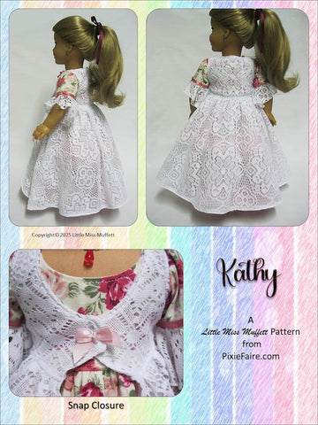 Little Miss Muffett 18 Inch Historical Kathy 18" Doll Clothes Pattern Pixie Faire