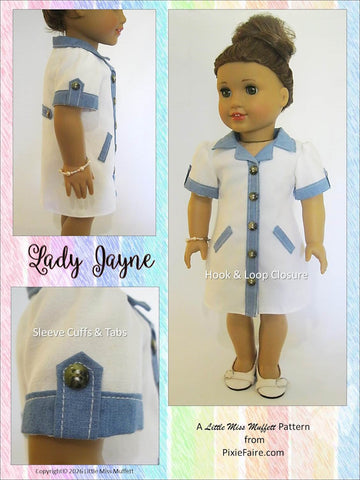 Little Miss Muffett 18 Inch Modern Lady Jayne 18" Doll Clothes Pattern Pixie Faire