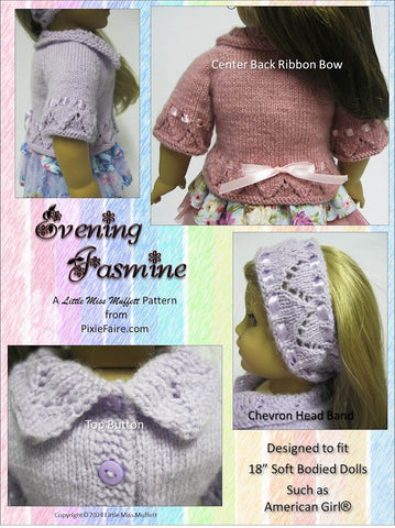 Little Miss Muffett 18 Inch Modern Lady Louise Evening Jasmine Bundle 18" Doll Clothes Pattern Pixie Faire