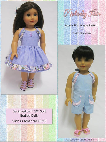 Little Miss Muffett 18 Inch Modern Melody Fair 18" Doll Clothes Pattern Pixie Faire
