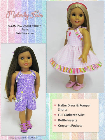 Little Miss Muffett 18 Inch Modern Melody Fair 18" Doll Clothes Pattern Pixie Faire