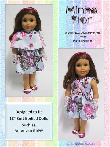 Little Miss Muffett 18 Inch Modern Minha Flor 18" Doll Clothes Pattern Pixie Faire