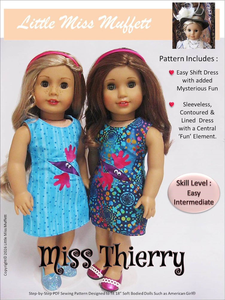 Little Miss Muffett 18 Inch Modern Miss Thierry 18" Doll Clothes Pattern Pixie Faire
