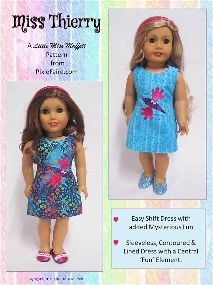 Little Miss Muffett 18 Inch Modern Miss Thierry 18" Doll Clothes Pattern Pixie Faire