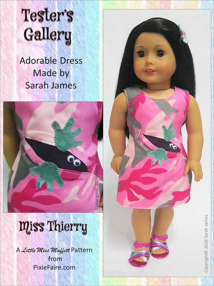Little Miss Muffett 18 Inch Modern Miss Thierry 18" Doll Clothes Pattern Pixie Faire