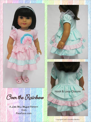 Little Miss Muffett 18 Inch Modern Over The Rainbow 18" Doll Clothes Pattern Pixie Faire