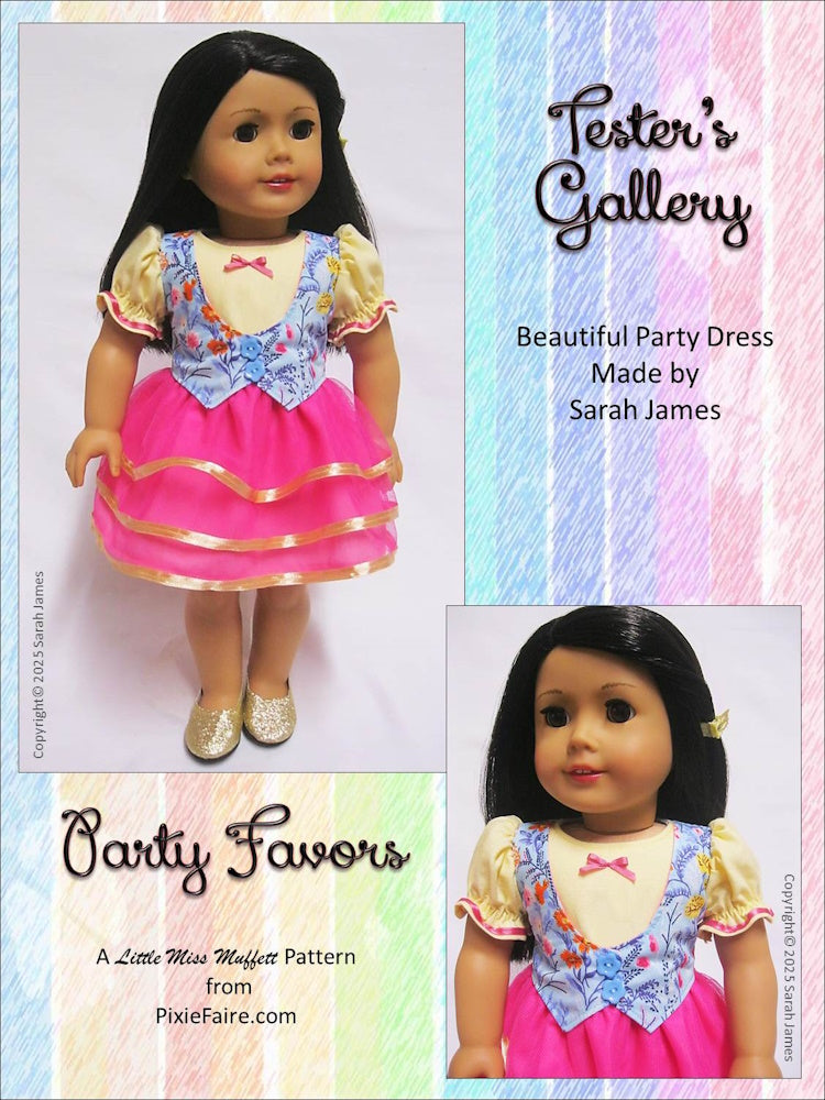 Little Miss Muffett 18 Inch Modern Party Favors 18" Doll Clothes Pattern Pixie Faire