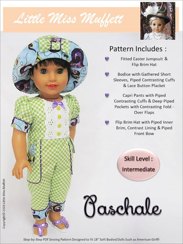 Little Miss Muffett 18 Inch Modern Paschale 18" Doll Clothes Pattern Pixie Faire