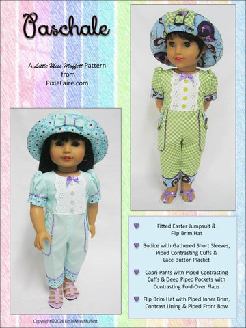 Little Miss Muffett 18 Inch Modern Paschale 18" Doll Clothes Pattern Pixie Faire