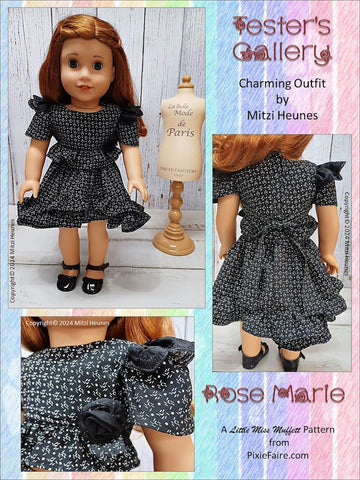 Little Miss Muffett 18 Inch Modern Rose Marie 18" Doll Clothes Pattern Pixie Faire