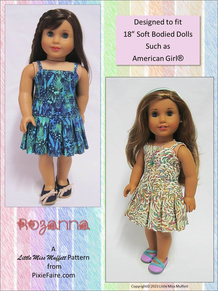 Little Miss Muffett 18 Inch Historical Rozanna 18" Doll Clothes Pattern Pixie Faire