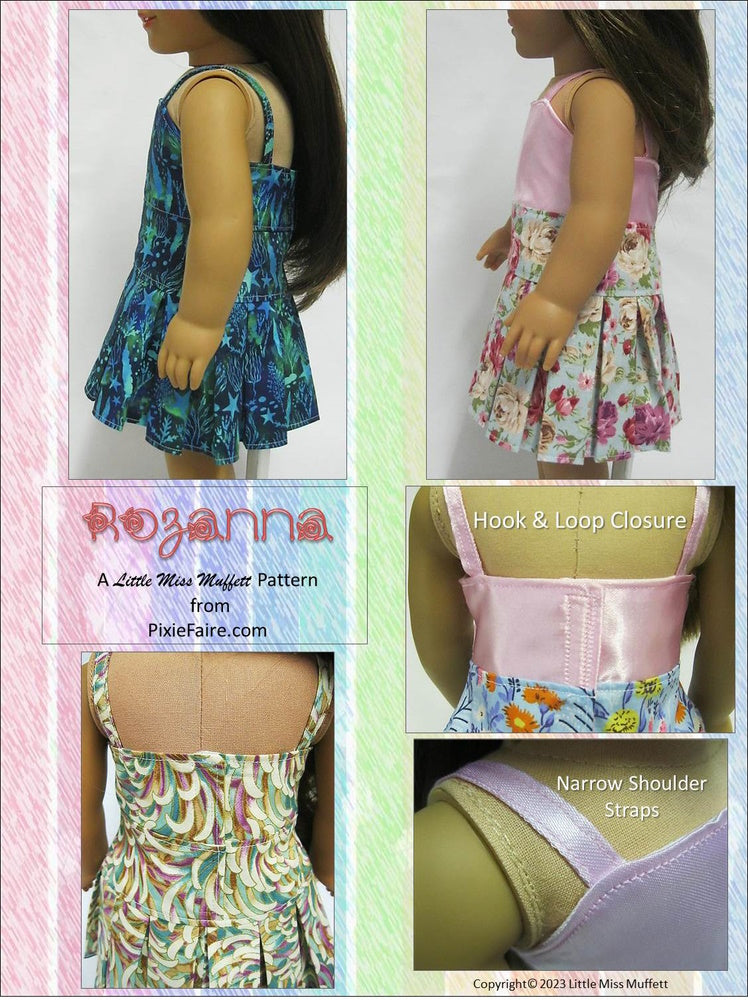Little Miss Muffett 18 Inch Historical Rozanna 18" Doll Clothes Pattern Pixie Faire
