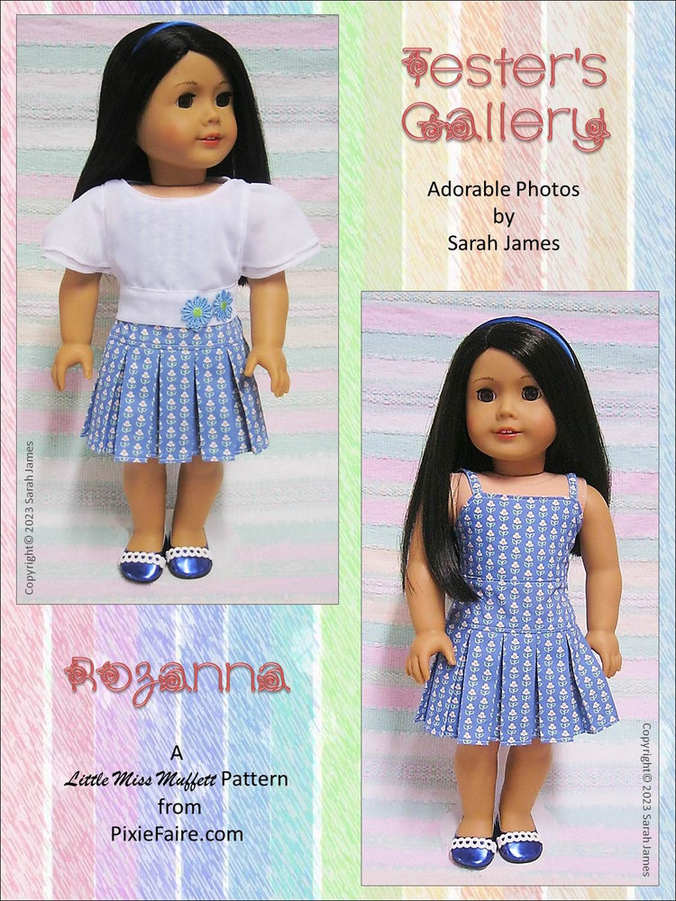 Little Miss Muffett 18 Inch Historical Rozanna 18" Doll Clothes Pattern Pixie Faire