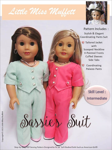 Sassie's Suit 18" Doll Clothes Pattern