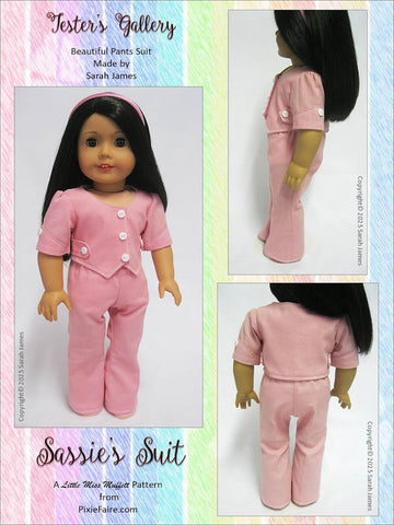 Little Miss Muffett 18 Inch Modern Sassie's Suit 18" Doll Clothes Pattern Pixie Faire