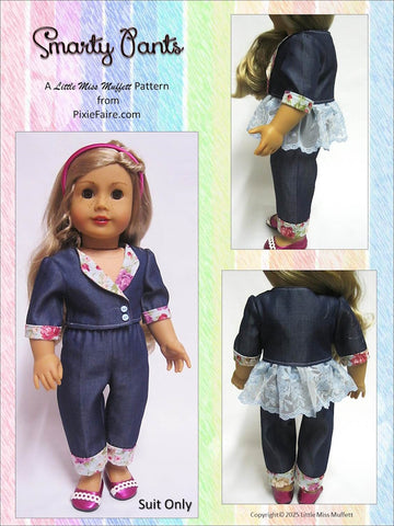 Little Miss Muffett 18 Inch Modern Smarty Pants 18" Doll Clothes Pattern Pixie Faire