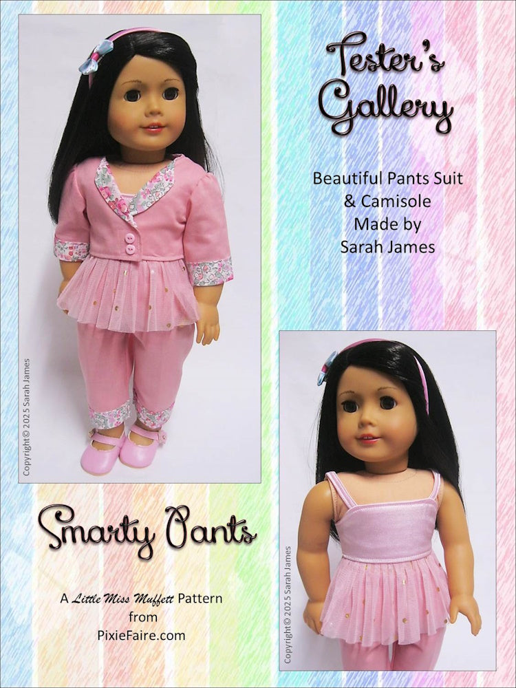 Little Miss Muffett 18 Inch Modern Smarty Pants 18" Doll Clothes Pattern Pixie Faire