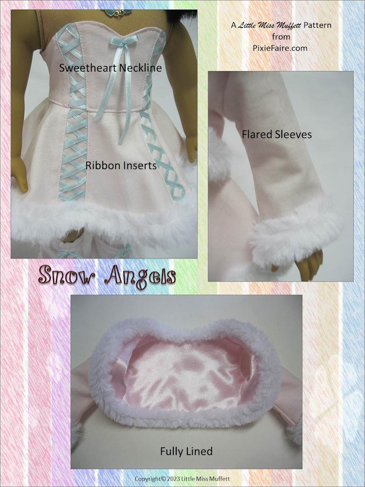 Little Miss Muffett 18 Inch Modern Snow Angels 18" Doll Clothes Pattern Pixie Faire
