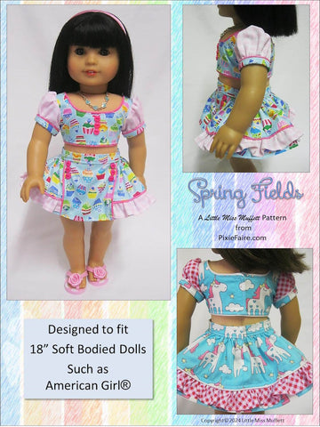 Little Miss Muffett 18 Inch Modern Spring Fields 18" Doll Clothes Pattern Pixie Faire