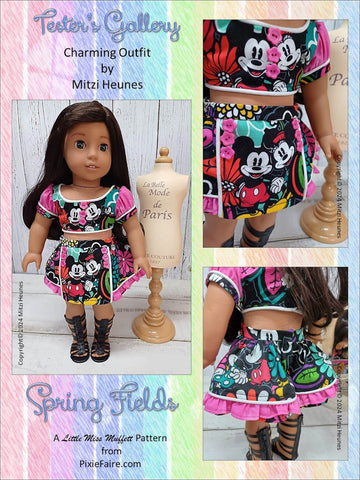 Little Miss Muffett 18 Inch Modern Spring Fields 18" Doll Clothes Pattern Pixie Faire