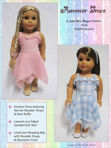 Little Miss Muffett 18 Inch Modern Summer Grace 18" Doll Clothes Pattern Pixie Faire