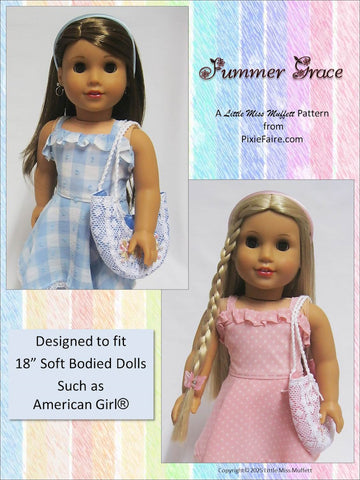 Little Miss Muffett 18 Inch Modern Summer Grace 18" Doll Clothes Pattern Pixie Faire