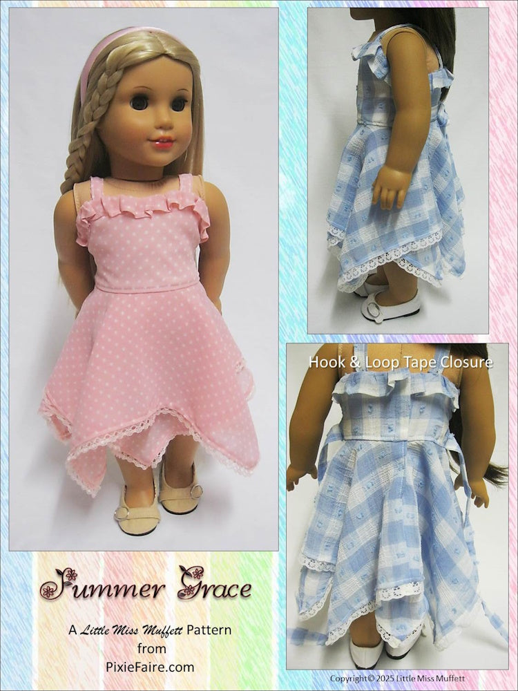 Little Miss Muffett 18 Inch Modern Summer Grace 18" Doll Clothes Pattern Pixie Faire