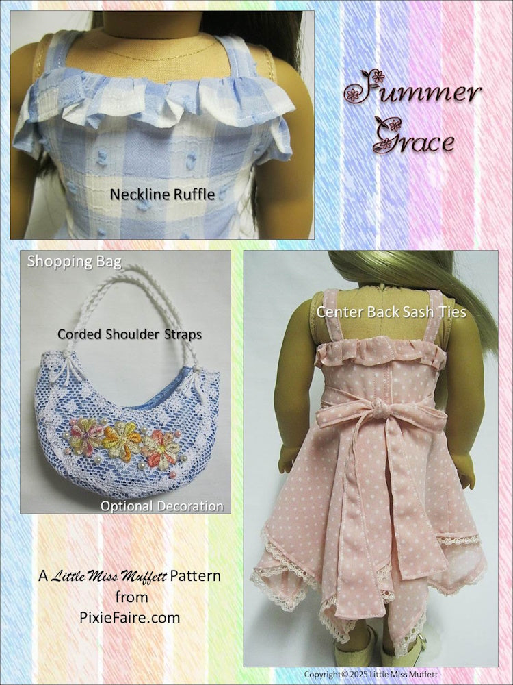 Little Miss Muffett 18 Inch Modern Summer Grace 18" Doll Clothes Pattern Pixie Faire