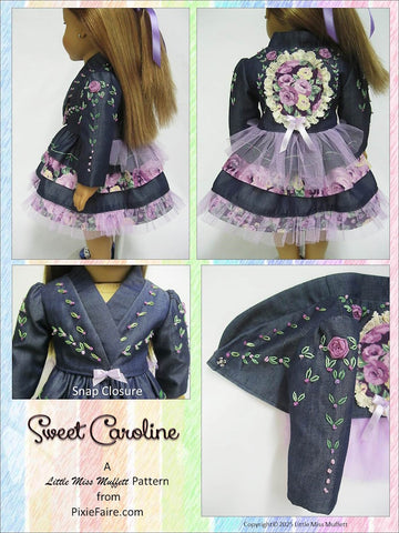 Little Miss Muffett 18 Inch Modern Sweet Caroline 18" Doll Clothes Pattern Pixie Faire