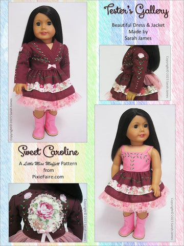 Little Miss Muffett 18 Inch Modern Sweet Caroline 18" Doll Clothes Pattern Pixie Faire
