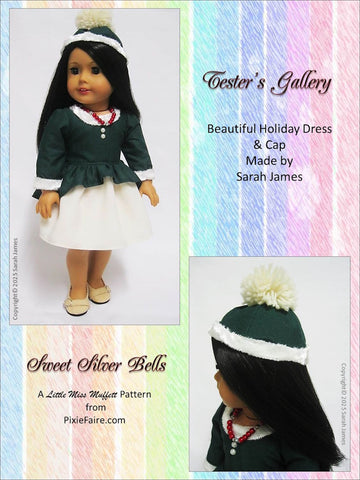 Little Miss Muffett 18 Inch Modern Sweet Silver Bells 18" Doll Clothes Pattern Pixie Faire