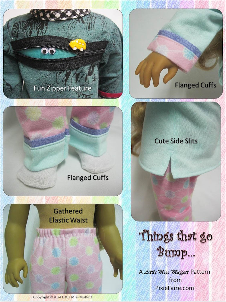 Little Miss Muffett 18 Inch Modern Things That Go Bump 18" Doll Clothes Pattern Pixie Faire