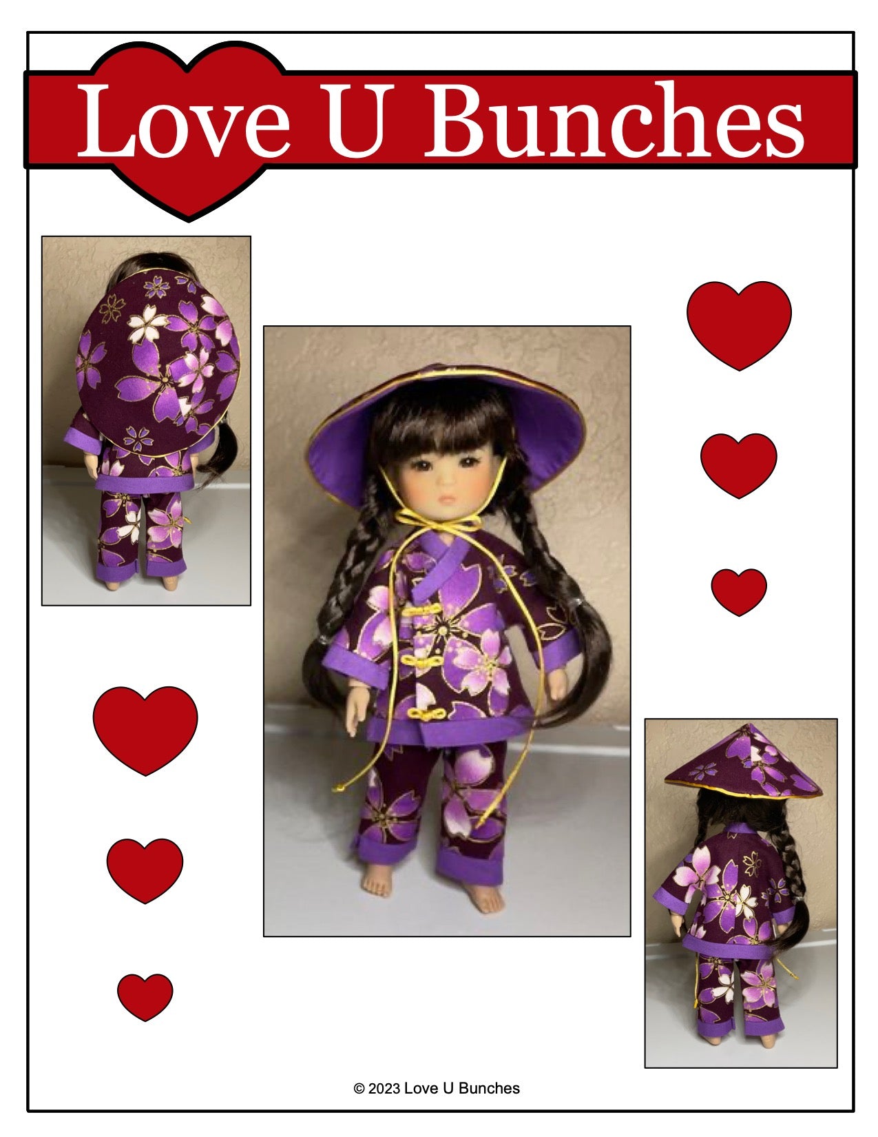 Love U Bunches 8" BJD Shanku Ensemble for 8 Inch BJD such as Ten Ping and Mini Sara Pixie Faire