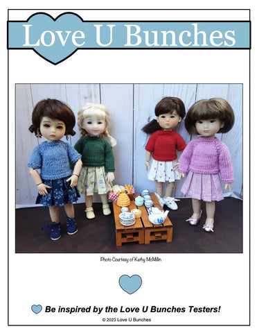 Love U Bunches 8" BJD All Weather Sweater Knitting Pattern for 8 Inch BJD such as Ten Ping and Mini Sara Pixie Faire