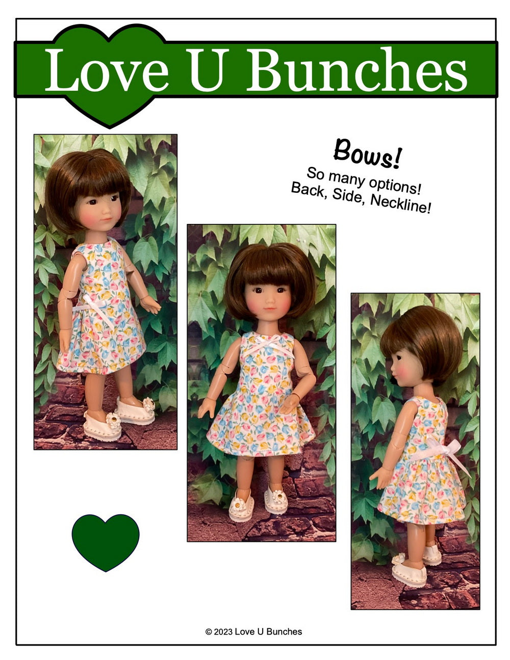 Love U Bunches Kidz n Cats Polka Dot Party Dress for 8 inch BJD Dolls such as Ten Ping and Mini Sara Pixie Faire