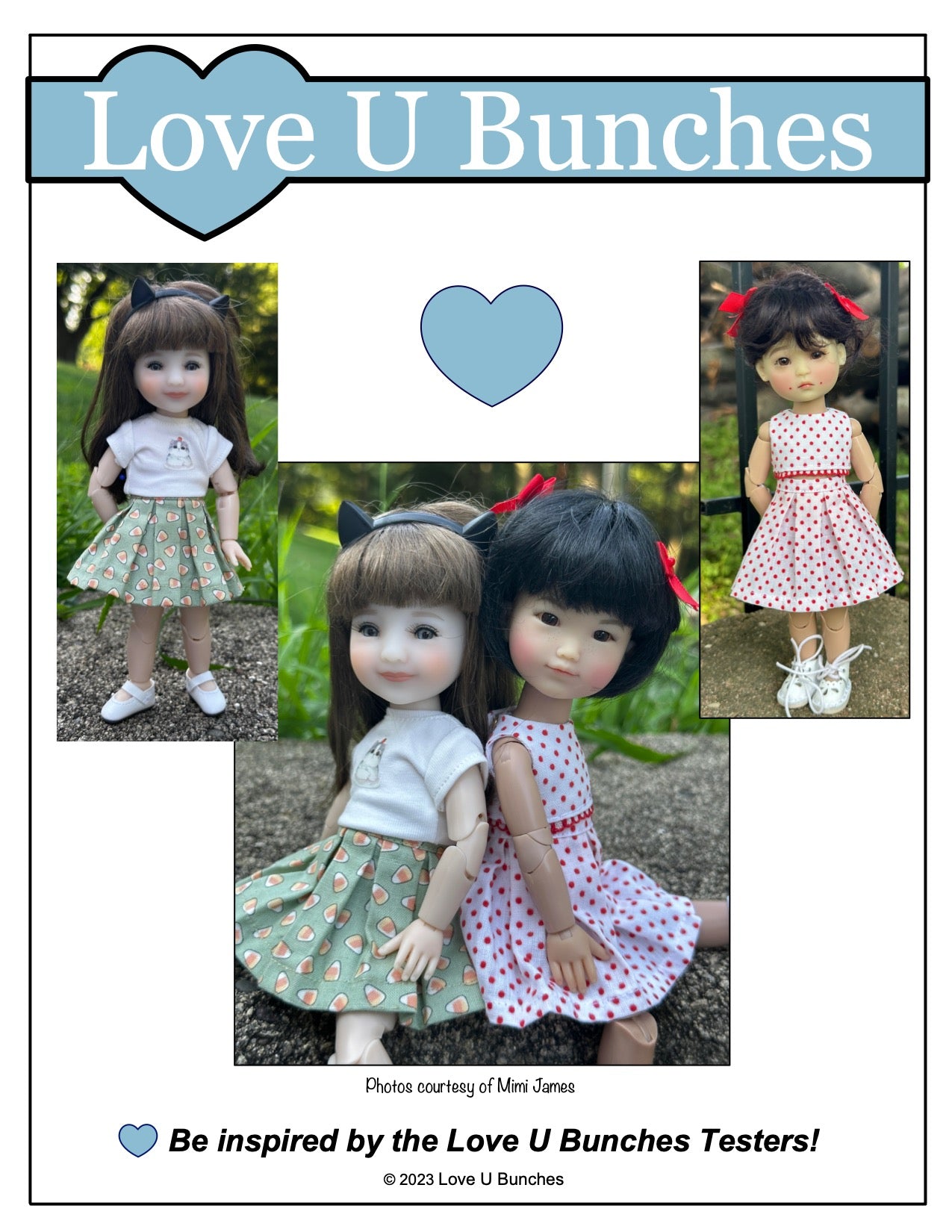 Love U Bunches 8" BJD Petite Pleats for 8 Inch BJD such as Ten Ping and Mini Sara Pixie Faire