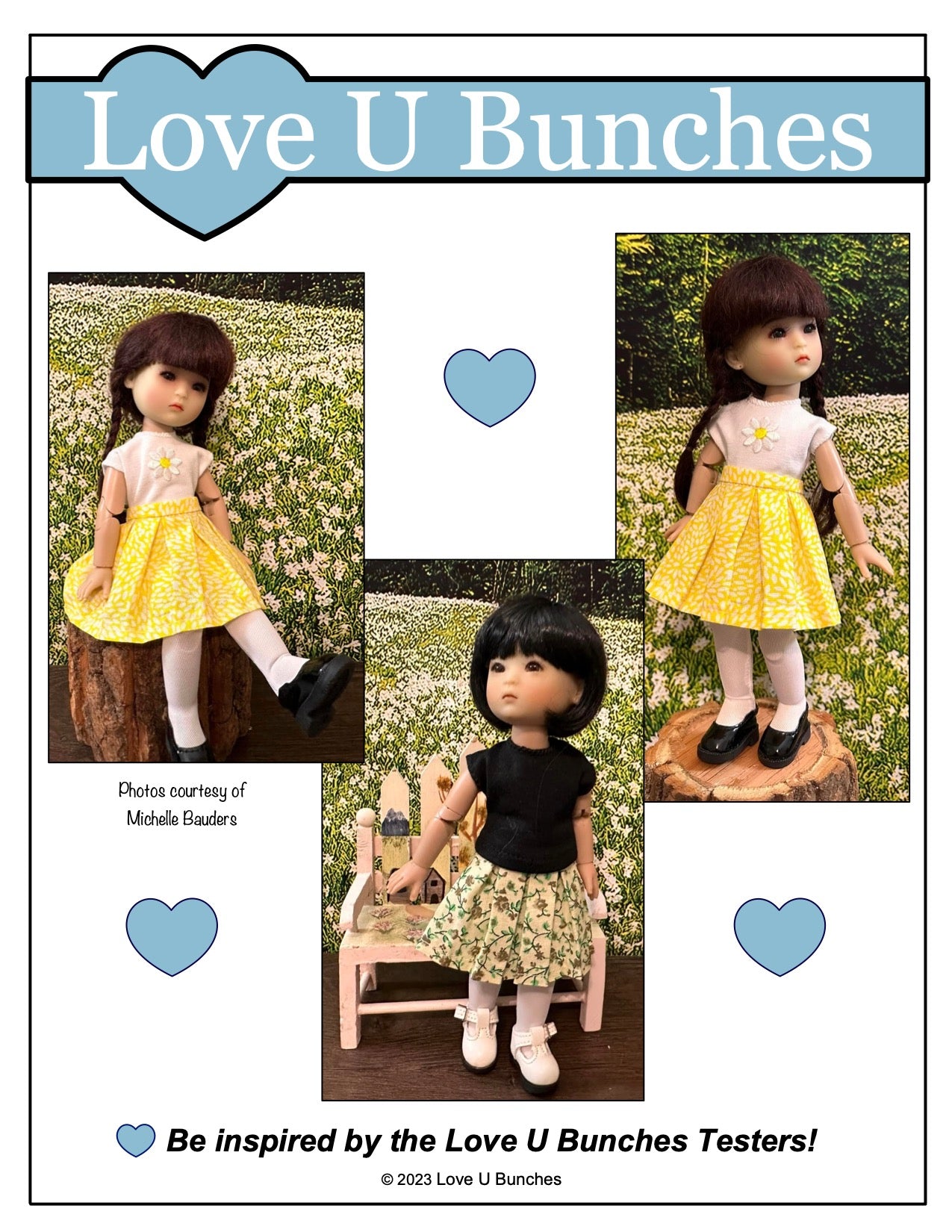 Love U Bunches 8" BJD Petite Pleats for 8 Inch BJD such as Ten Ping and Mini Sara Pixie Faire