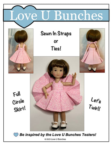 Love U Bunches 8" BJD Picnic Dress Pattern for 8 Inch BJD such as Ten Ping and Mini Sara Pixie Faire