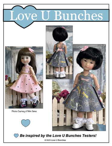 Love U Bunches 8" BJD Picnic Dress Pattern for 8 Inch BJD such as Ten Ping and Mini Sara Pixie Faire