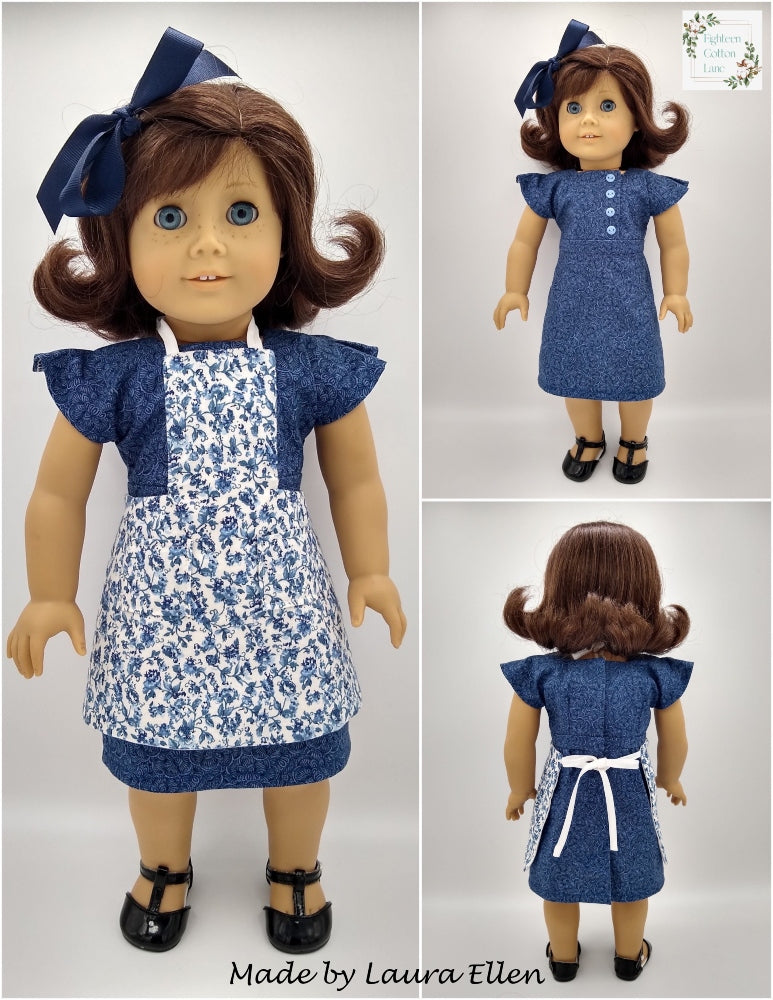 Eighteen Cotton Lane 18 Inch Historical Let's Bake a Birthday Cake! 18" Doll Clothes Pattern Pixie Faire