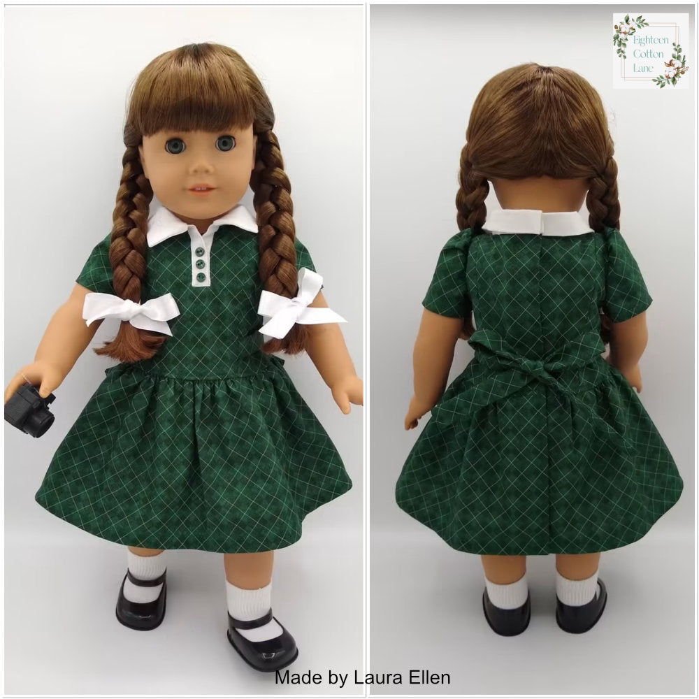 Eighteen Cotton Lane 18 Inch Historical Let's Meet the Teacher! 18" Doll Clothes Pattern Pixie Faire