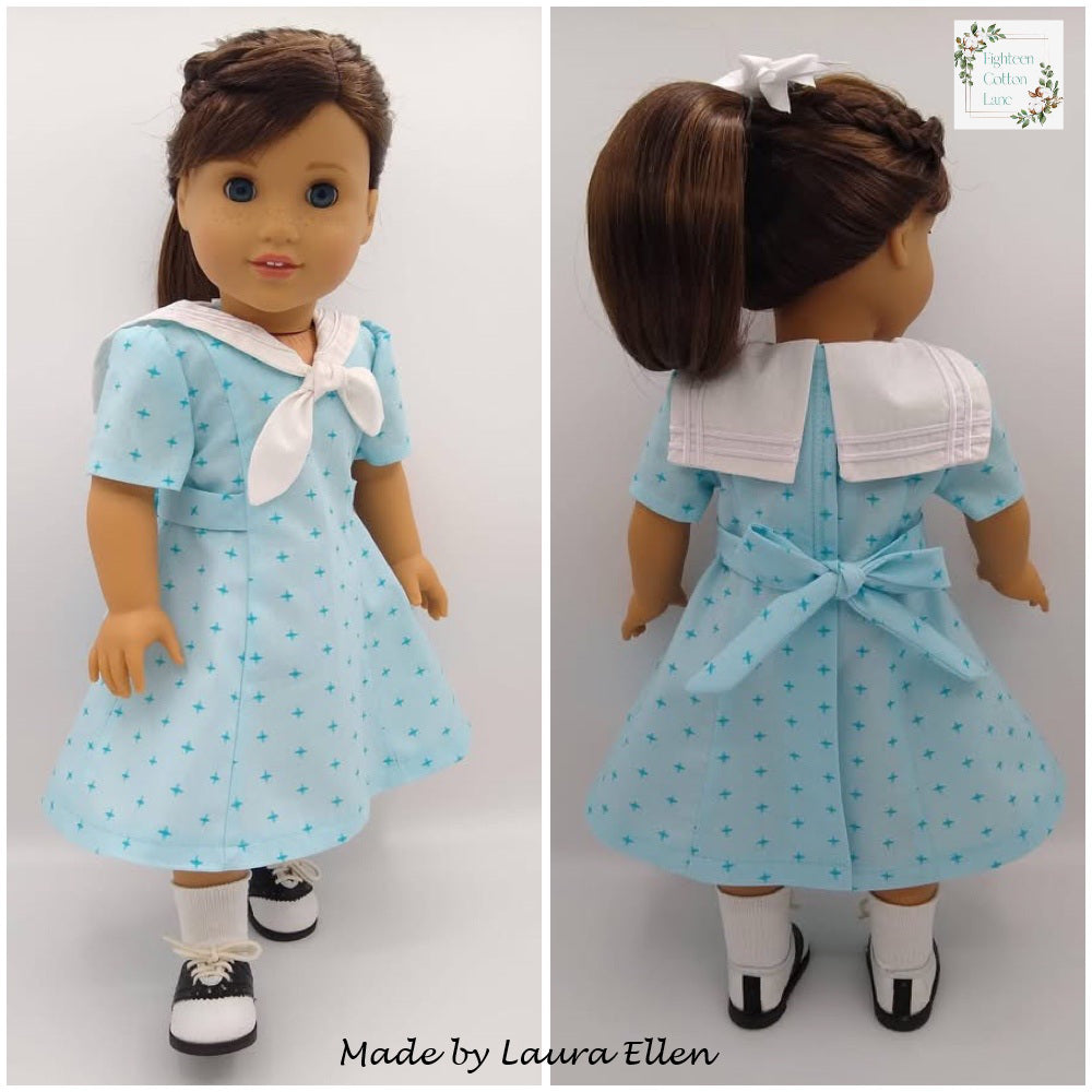 Eighteen Cotton Lane 18 Inch Historical Let's Salute the Navy! 18" Doll Clothes Pattern Pixie Faire