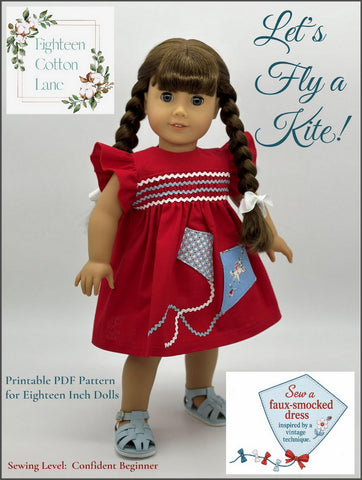 Eighteen Cotton Lane 18 Inch Historical Let's Fly a Kite! 18" Doll Clothes Pattern Pixie Faire