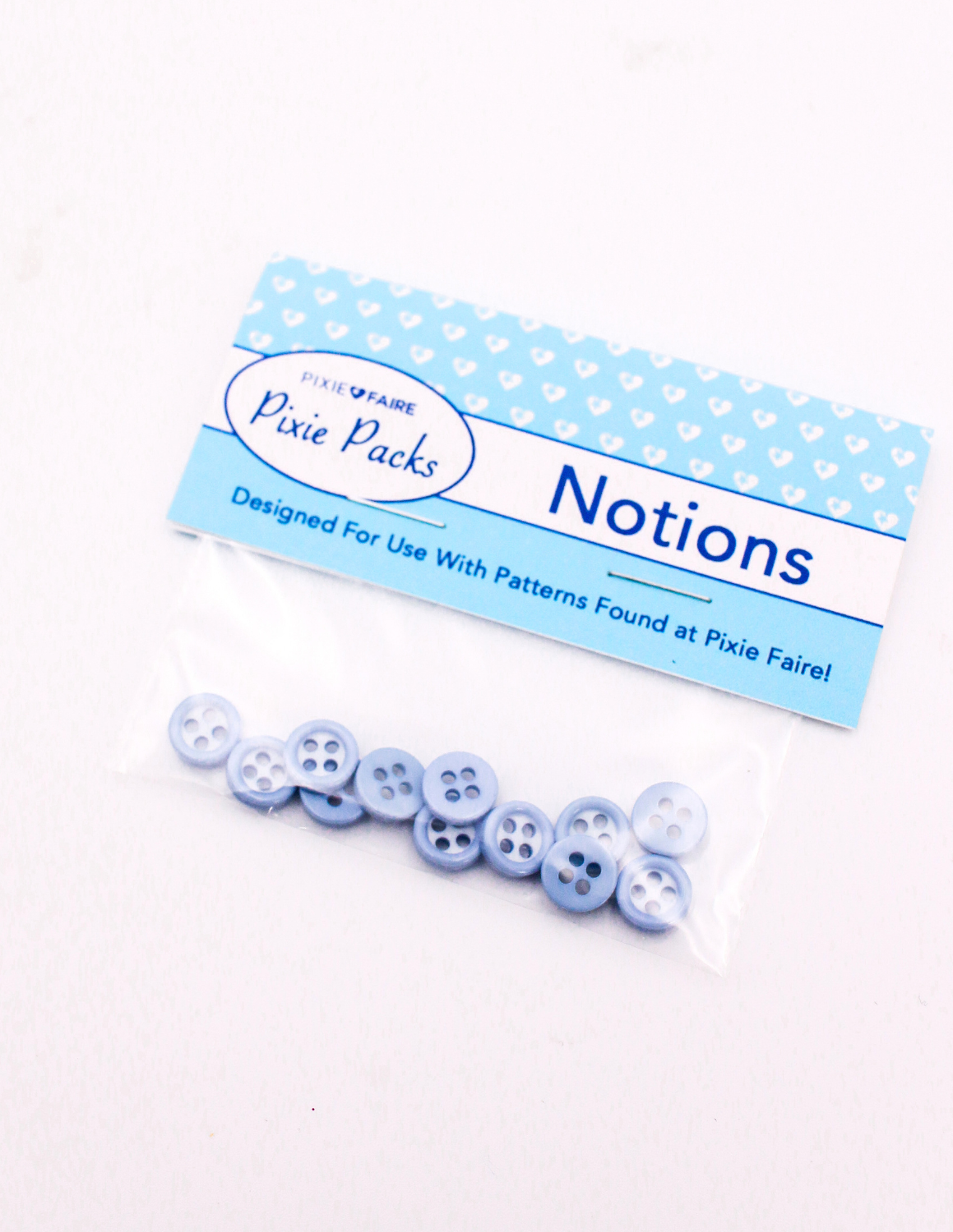 Pixie Faire Pixie Packs Pixie Packs Buttons - Light Blue and White 3/8" Pixie Faire
