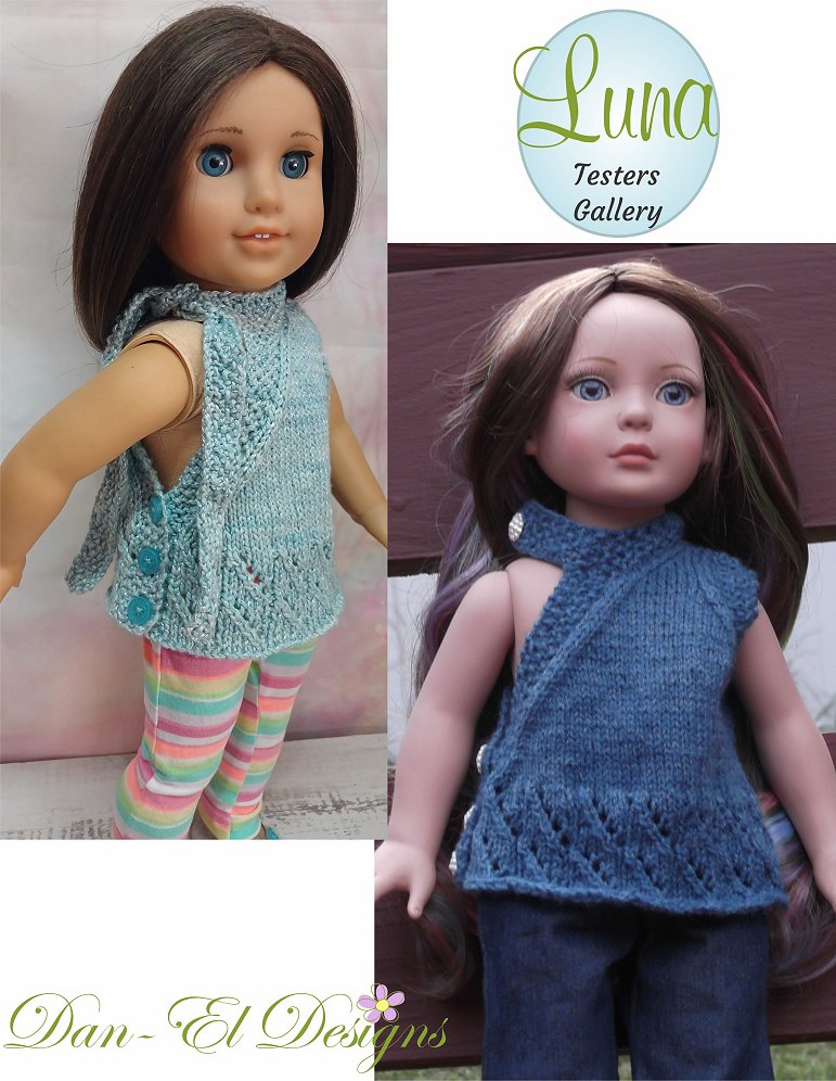 Dan-El Designs Knitting Luna 18" Doll Knitting Pattern Pixie Faire
