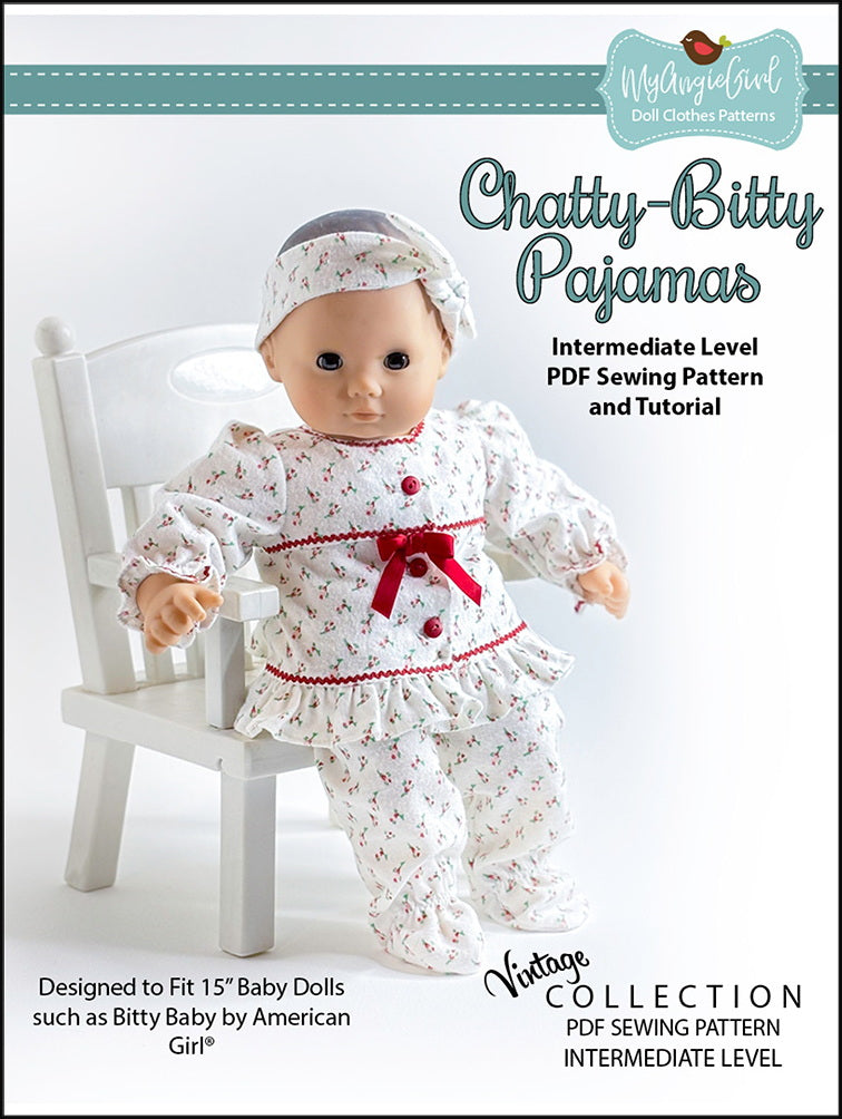 My Angie Girl Bitty Baby/Twin Chatty Pajamas 15" Baby Doll Clothes Pixie Faire