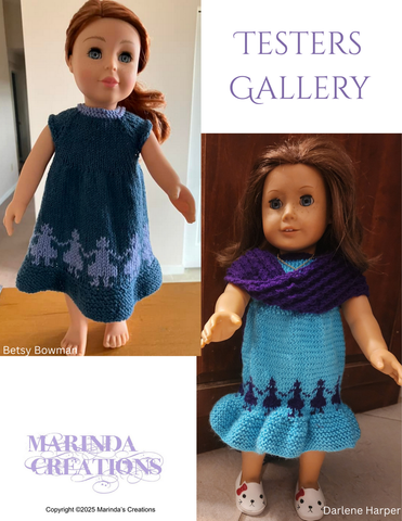 Marinda Creations Knitting Dolly Chain 18" Doll Clothes Knitting Pattern Pixie Faire