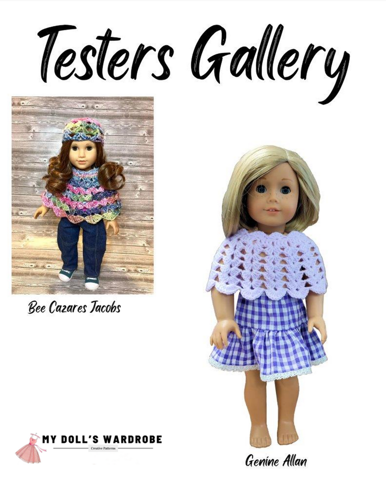 My Doll's Wardrobe Crochet Crochet Beanie & Poncho 18" Doll Clothes Crochet Pattern Pixie Faire