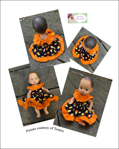 Mon Petite Cherie Couture 8" Baby Dolls Quelita Dress and Romper 8" Baby Doll Clothes Pattern Pixie Faire