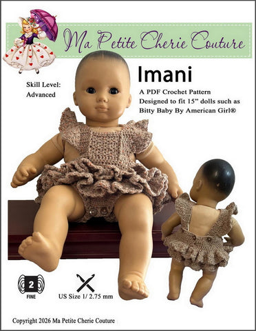 Mon Petite Cherie Couture Crochet Imani 15" Baby Doll Clothes Crochet Pattern Pixie Faire